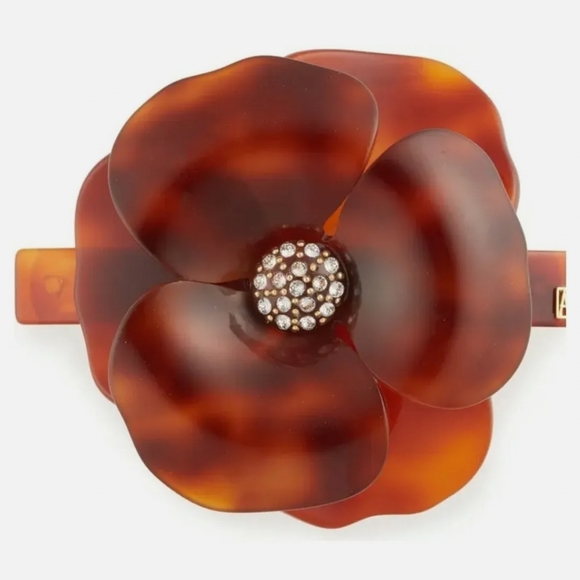 Alexander De Paris Accessories - ALEXANDRE DE PARIS Camelia Swarovski Barrette Choco 6cm France New